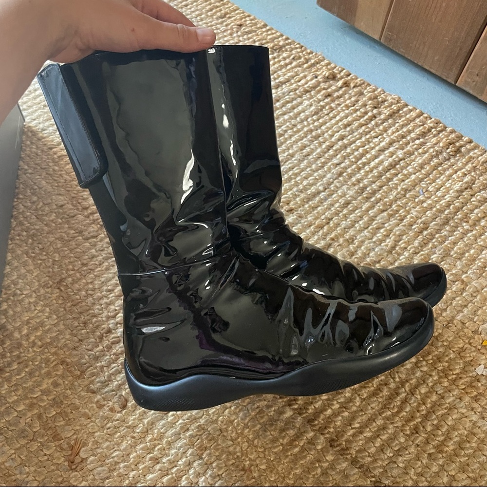 Prada patent leather boots